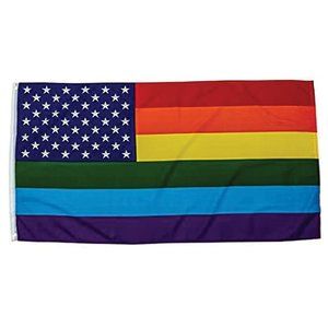 USA Rainbow 5x3 ft Novelty Polyester Flag